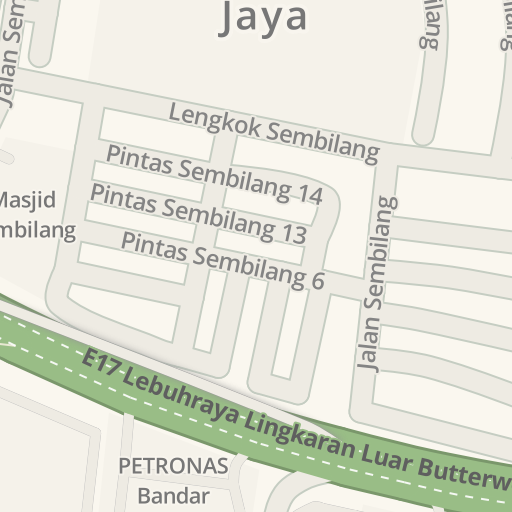 Напътствия до Bank Rakyat Seberang Jaya, Jalan Todak 1, 1, Perai 