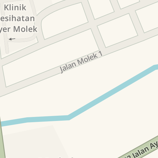 Klinik Kesihatan Ayer Molek Jalan Kandang Jasin Melaka ë¡œì˜ ìš´ì „ ê²½ë¡œ Waze