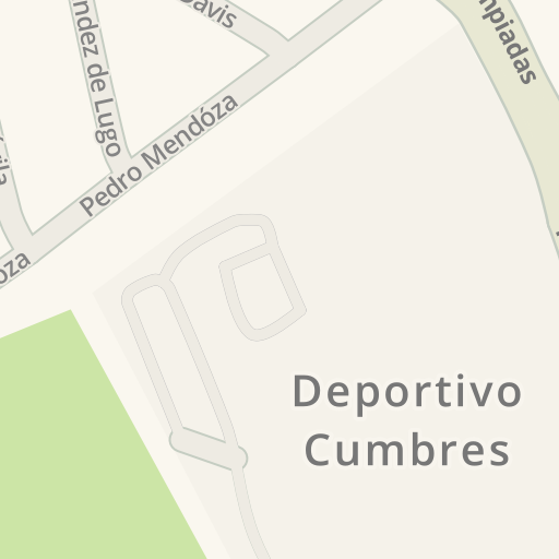 Напътствия до Club Deportivo Cumbres ., Cumbres del Sur, 2600, Monterrey  - Waze