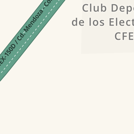 Información de tráfico en tiempo real para llegar a Club Deportivo de los  Electricistas CFE, Av. Ote. 34, Orizaba - Waze