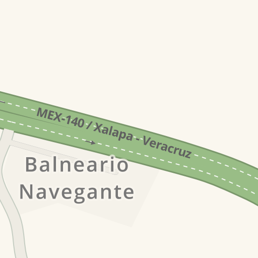 Información de tráfico en tiempo real para llegar a Balneario Navegante,  MEX-140 / Xalapa - Veracruz, Emiliano Zapata - Waze