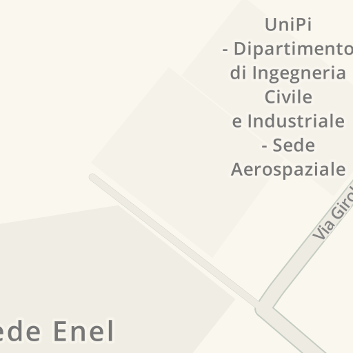 Driving directions to UniPi Dipartimento di Ingegneria dell