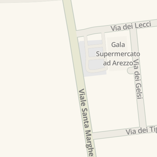 Driving directions to Gala Supermercato ad Arezzo 10 Via dei