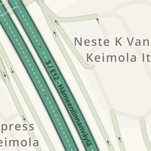 Ajo-ohjeet määränpäähän Neste Express Vantaa Keimola Länsi,  Hämeenlinnanväylä, 600, Vantaa - Waze